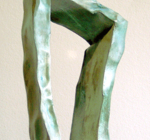 Claudio Borghi, Piccola porta, acciaio inox con patina verde, 28x17, 2001.
